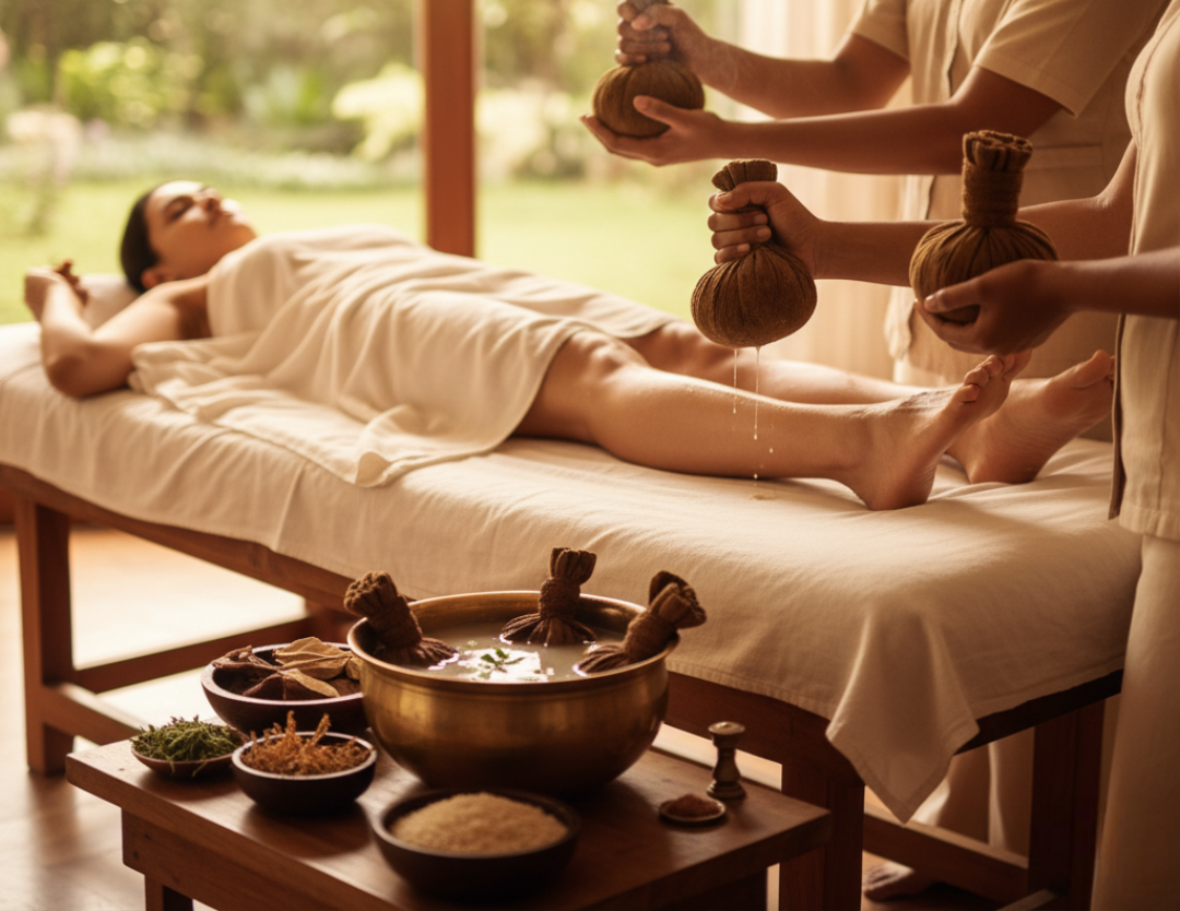 Ayurveda massage therapy session