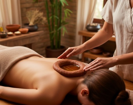 Ayurveda massage therapy session