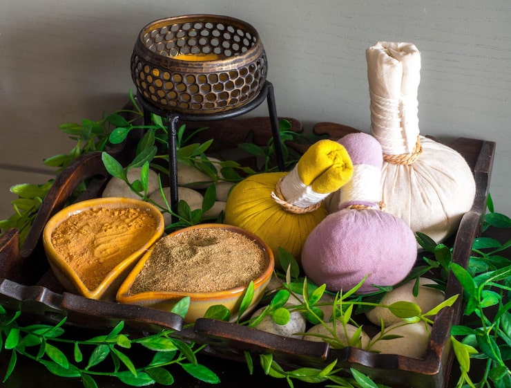 Ayurveda massage therapy session
